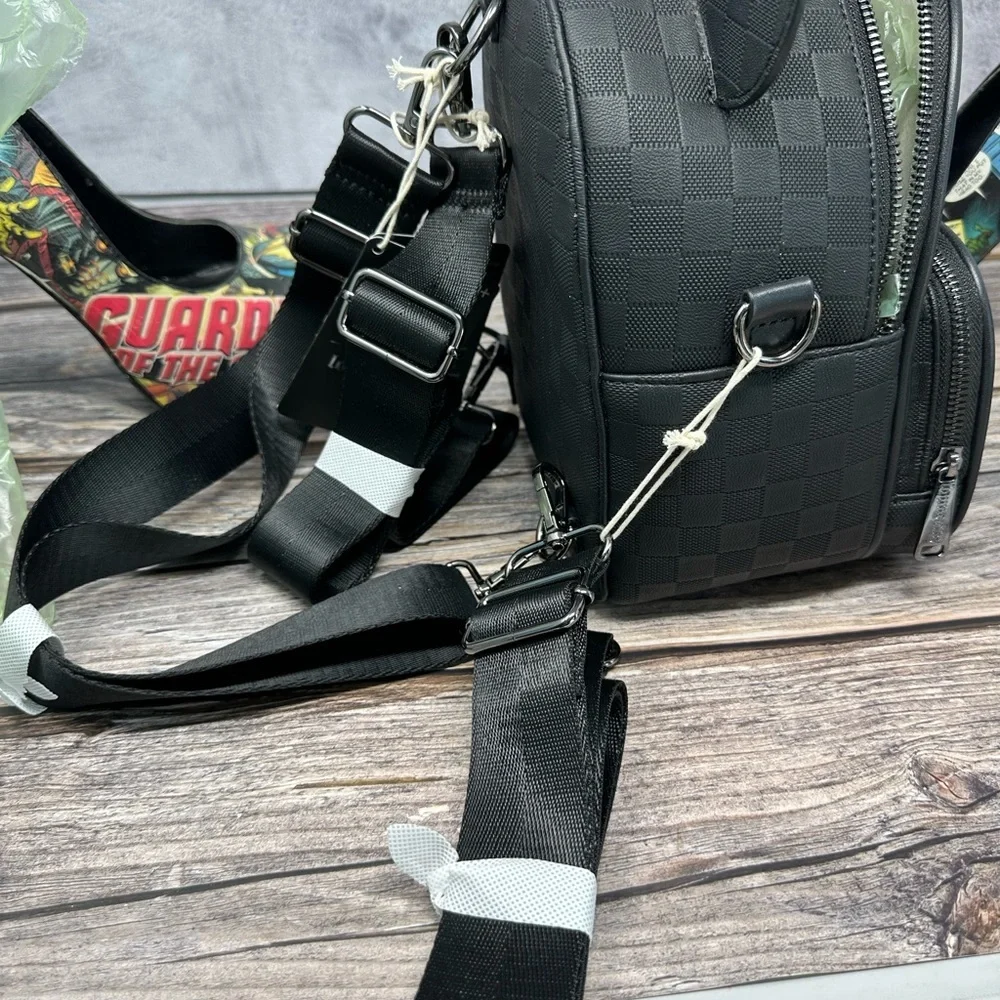 Mickey Mouse Checkered Texture Convertible Mini Backpack & Crossbody Bag NWT​